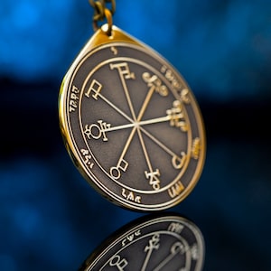 The Sixth Pentacle of Saturn pendant Solomon kabbalah amulet talisman seal goetia occult magic lemegeton