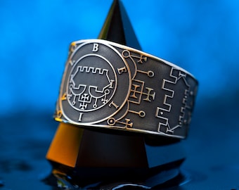 King Belial Divine Power of Demon occult adjustable ring Lesser Key of Solomon Seal sacred geometry kabbalah goetia magic
