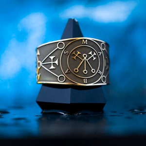 Marbas Professor de Artes Mecânicas e Coisas Ocultas anel ajustável oculto Chave Menor de Salomão Selo geometria sagrada cabala goetia magia