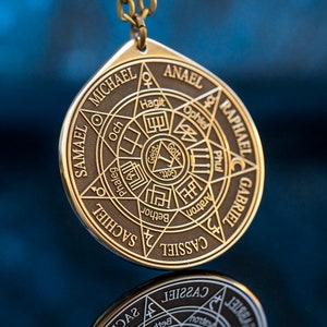 Siete Arcángeles y Siete Espíritus Arbatel, sello del Titán (libro del Dr. Fausto), amuleto colgante de la cábala de Salomón, ocultismo, Goetia.