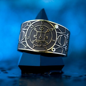 Prince Vassago Brass Ring: Lesser Key of Solomon Seal, Adjustable