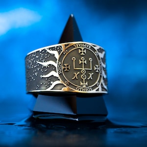 Erzengel RAPHAEL Geist der Wissenschaft Wissen und Weisheit Siegel Solomons verstellbarer Ring Kabbalah Amulett Talisman Engel okkulte Magie