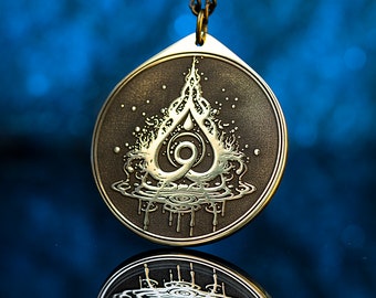 Water Symbol of Purification and Renewal Alchemy Element | Water pendant | Seal kabbalah amulet pendant occult magic goetia talisman