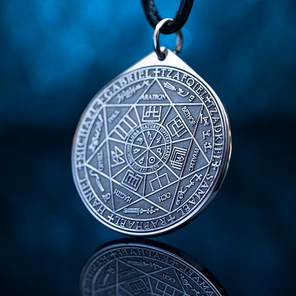 Seven Archangel Planetary Seal Pendant: Michael Gabriel Raphael Uriel, Solomonic Protection Talisman Necklace