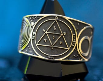 Goetia Third Pentacle of Mars Ring: Kabbalah Seal of Solomon Amulet