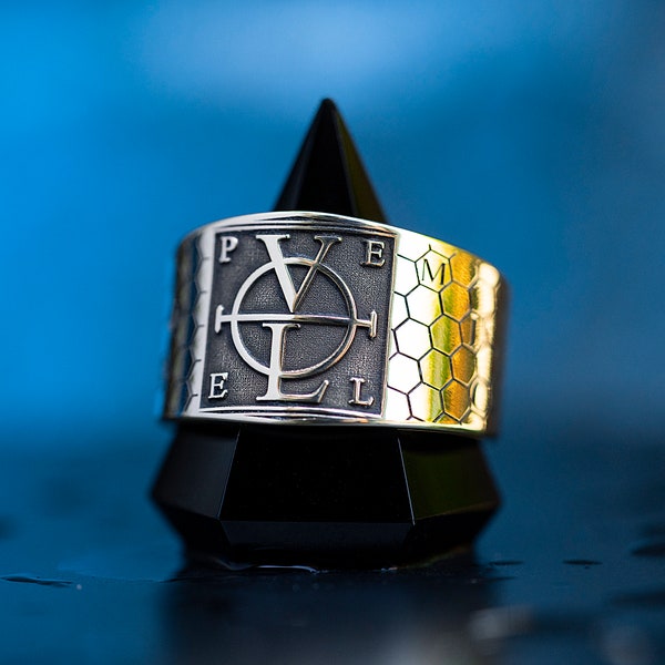 Enochian PELE ring related by the Archangels Michael and Uriel Ritual magic John Dee adjustable angel Solomon Seal kabbalah occult talisman