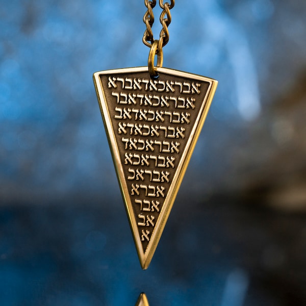 Abracadabra Hebrew Arrow Point mystical kabbalah amulet Abraxas pendant kabbalah occult magic