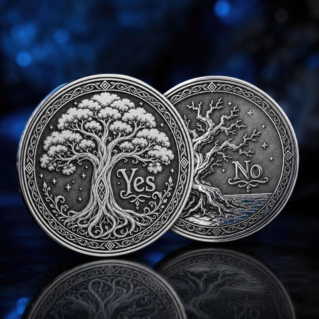 Tree Decision Coin: Yes No Oracle Flip Token, Life Death Talisman ...