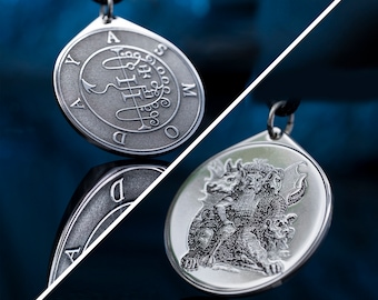 Asmoday Seal Pendant: Demon of Invincibility and Treasures, Goetia Solomon Kabbalah Talisman