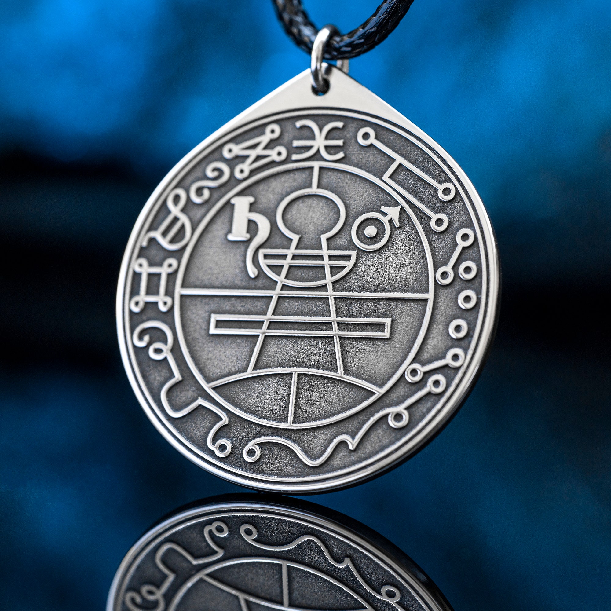 Talisman For Performers – Solomon Seal Amulet Pendant, Hermetic Kabbalah Jewelry (Pewter)