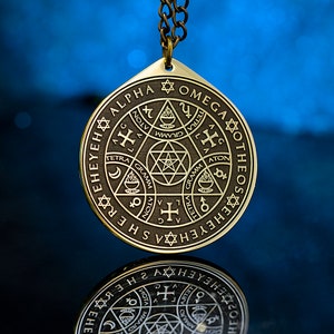 Sigilo de protección enoquiano Sello de la verdad de Salomón Sigillum Dei Ameth Colgante amuleto de la cábala de Salomón Magia oculta Talismán de Goetia