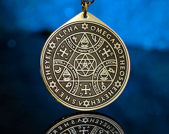 Enochian Sigil Pendant: Seal of Truth, Goetia Solomon Kabbalah Talisman Amulet