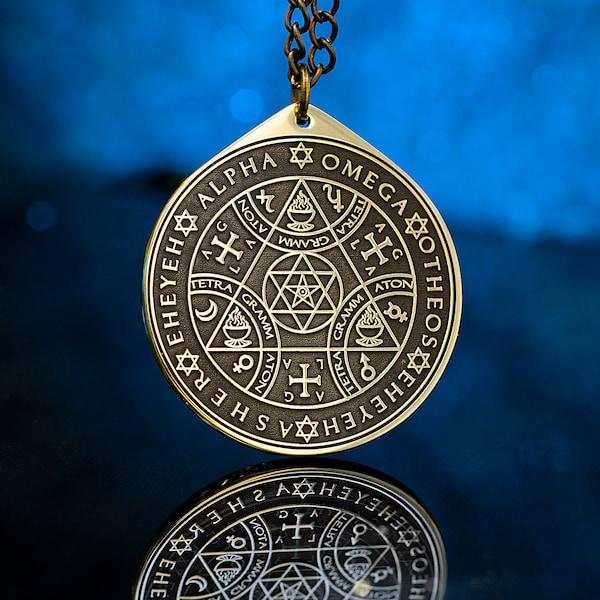 Enochian Sigil of Protection Solomon Seal of Truth Sigillum Dei Ameth Solomon kabbalah amulet pendant occult magic goetia talisman
