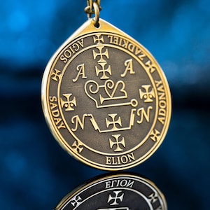 Arcángel ZADKIEL maestro de todas las Ciencias Sello de Salomón colgante kabbalah amuleto talismán ángel ocultismo goetia magia