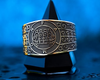 Great King Paimon Teacher of all Arts occult adjustable ring Lesser Key of Solomon Seal sacred geometry kabbalah goetia magic