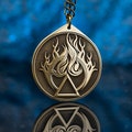Fire Element Brass Pendant: Alchemy Kabbalah Amulet product logo