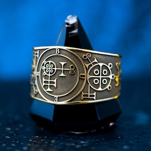 Buer Seal Ring: Demon of Healing and Wisdom, Solomon Goetia Occult Kabbalah Jewelry