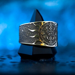 Archangel ZADKIEL teacher all the Sciences Seal of Solomon adjustable ring kabbalah amulet talisman angel occult magic