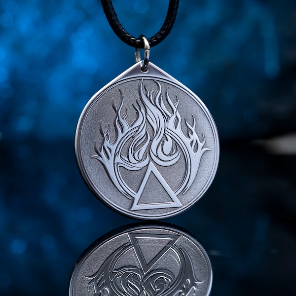 Fire Symbol of Passion and Spark of Inspiration Alchemy Element | Fire pendant | Elemental magic Seal amulet pendant occult goetia talisman