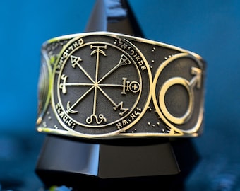 Anillo del Primer Pentáculo de Marte de Goetia: Talismán amuleto de la Cábala
