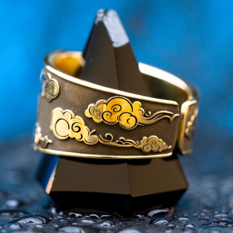 Anillo con símbolo de aire alquímico: Talismán oculto de la Cábala de Salomón de Goetia imagen 6