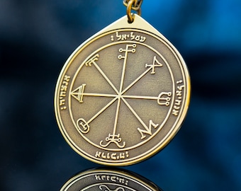 Third Pentacle of Saturn pendant: Solomon kabbalah amulet talisman seal goetia occult magic