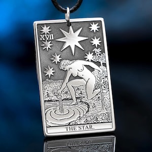 The Star Tarot Pendant: Hope, Renewal, Symbol Divination, Amulet Occult Spiritual Jewelry