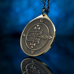 Wisiorek z pieczęcią Gaap: Demon rzeczy przeszłych i teraźniejszych, amulet Salomona, kabała, magia, goetia