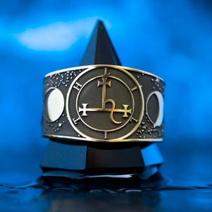 Lilith Seal Mother of Nigth en Moon Goddess Demoness verstelbare ring Lesser Key of Solomon Seal Kabbalah magische talisman occult amulet