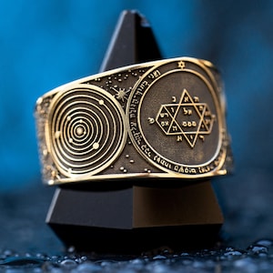 Goetia Fifth Pentacle of Jupiter Holy Planetary Seal of Solomon kabbalah amulet adjustable ring talisman occult magic