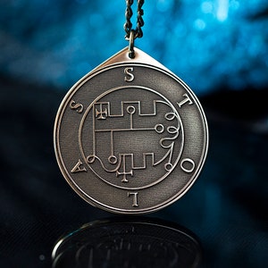 Pendentif sceau Stolas : démon de la sagesse céleste et des secrets naturels, talisman magique occulte de la Kabbale
