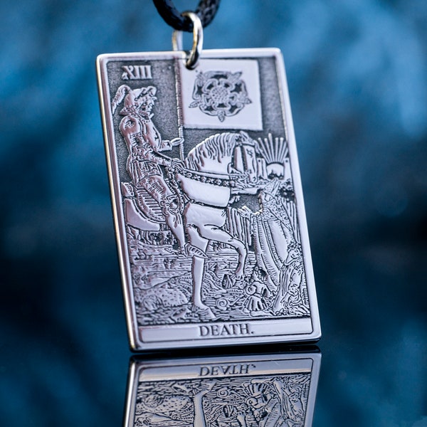 Death Major Arcana Tarot card pendant | Occult Accessories | Mystical Mastery | kabbalah amulet occult magic talisman