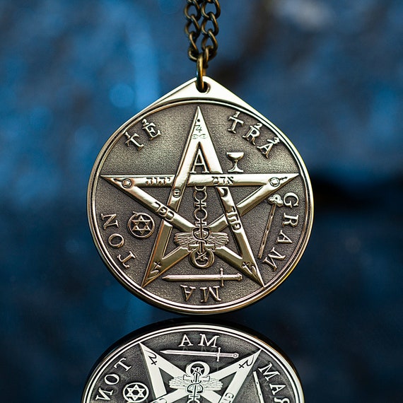 Tetragrammaton Seal Amulet: Goetia of Solomon, Kabbalah Pendant Talisman, Protection Pentagram