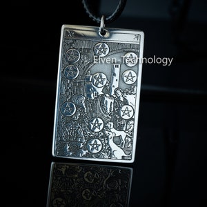 Ten Of Pentakels Kleine Arcana Tarotkaarthanger | Occulte accessoires | Mystiek meesterschap | kabbala-amulet occulte magische talisman