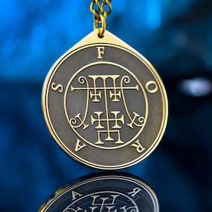 Präsident Foras Lehrer der Künste der Logik und Etthik - Lesser Key of Solomon Seal Dämon Anhänger Amulett Kabbalah okkulte Magie Goetia Talisman
