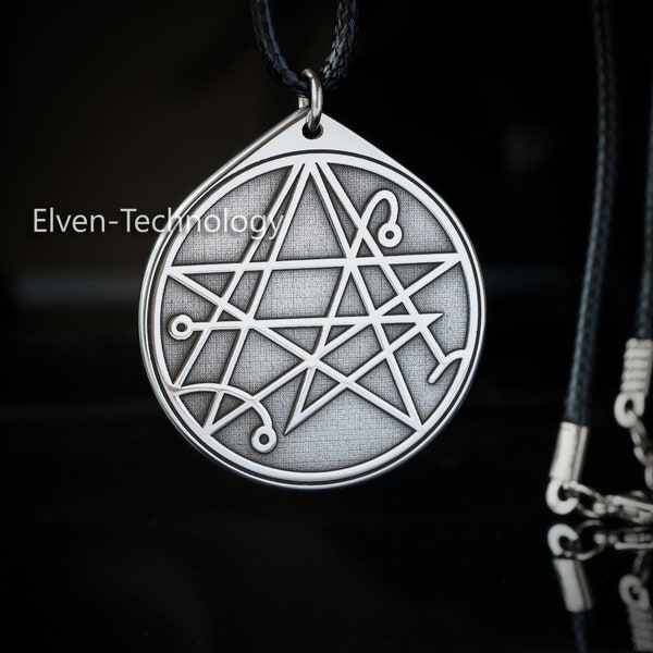 Necronomicon The Gate of The Gods Sacred Geometry demon pendant Lesser Key of Solomon Seal kabbalah devil talisman occult magic goetia