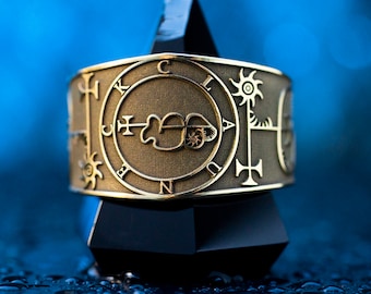 Clauneck Spirit of Wealth and Prosperity and Personal Empowerment occult adjustable ring Grimorium Verum Solomon talisman kabbalah goetia