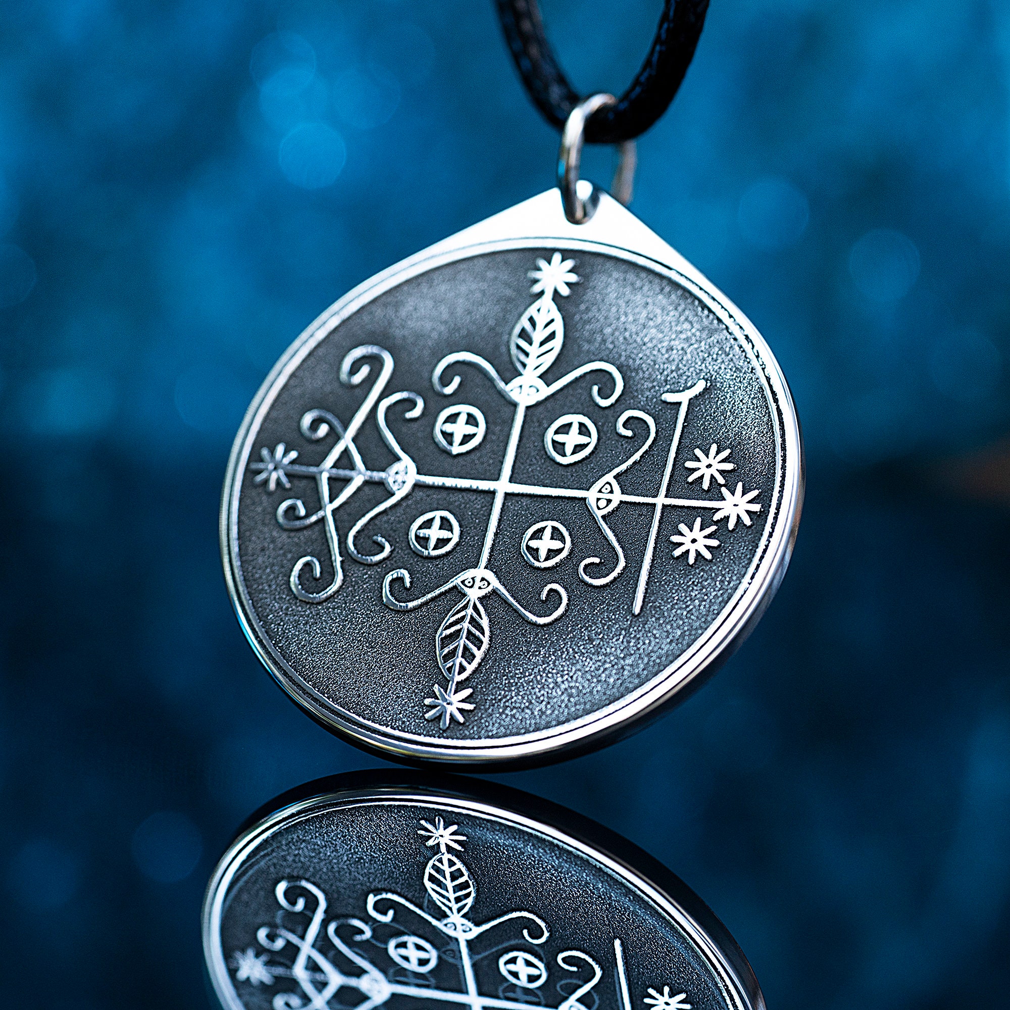 Papa Papa Damballah Pendant Sterling Silver Voodoo Loa Veve
