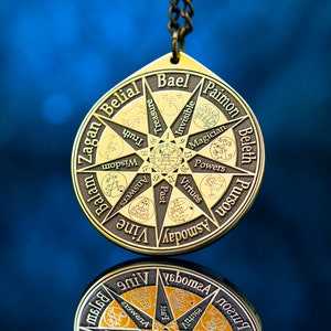Nine Kings of Solomon Demons - Lesser Key of Solomon Seal kabbalah amulet pendant occult magic goetia talisman