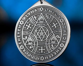 Enochian Sigil of Protection Pendant: Solomon Seal Amulet, Goetia Occult Talisman