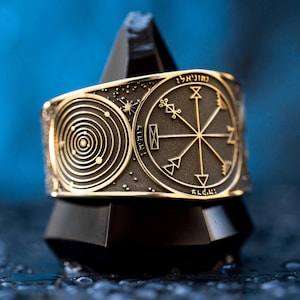 Goetia First Pentacle of Jupiter Holy Planetary Seal of Solomon kabbalah amulet adjustable ring talisman occult magic