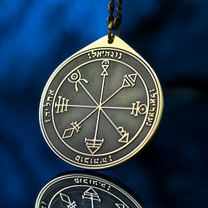 O Primeiro Pentáculo de Vênus pingente Salomão cabala amuleto talismã selo goetia magia oculta lemegeton