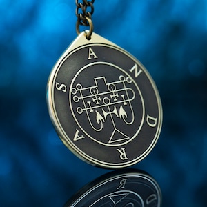 Marquis Andras Sawing Discord - Lesser Key of Solomon Seal Dämon Anhänger Amulett Kabbalah okkulte Magie Goetia Talisman