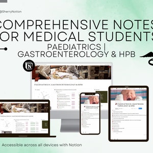 Notion Templates for Medical Students | Medical Notes | Digital Note | Paediatric Gastroenterology & HPB | Medical School | Notion Dashboard
