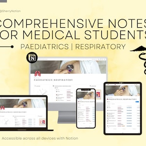 Notion Templates for Medical Students | Medical Notes | Digital Notes | Paediatrics Neurology | Medical School | Notion Dashboard