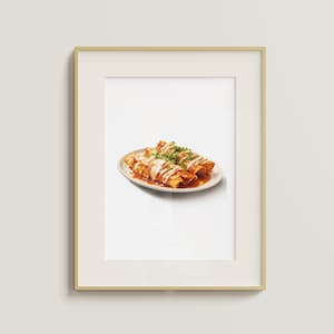 Mexican Enchiladas Poster | Minimalist Digital Print | Realistic | Wall Art