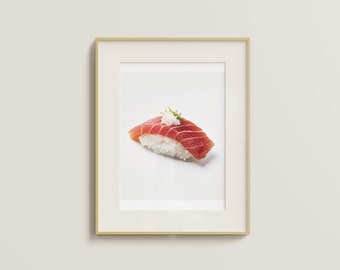 Japanese Tuna Nigiri Poster | Minimalist Digital Print | Realistic | Wall Art