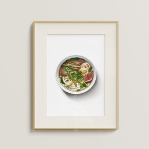 Affiche Pho vietnamienne | Impression numérique minimaliste | Réaliste | Art mural
