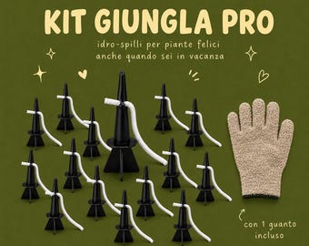 KIT PRO GIUNGLA 40 piquets hydroponiques + 1 gant en microfibre pour l'entretien des plantes pendant les vacances (édition limitée)
