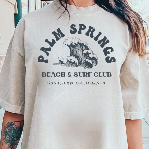 Trendy Palm Springs Shirt Beach Sweatshirt Beachy Tee Distressed Summer Tee VSCO Coconut Girl Y2k Beach Shirt california shirt gift for her